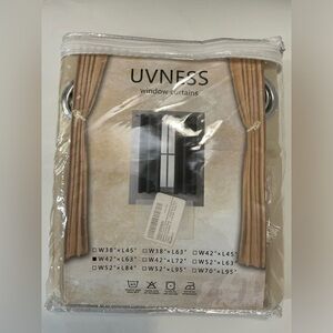 Uvness beige window curtains 2 panels thermal w42”xL63”